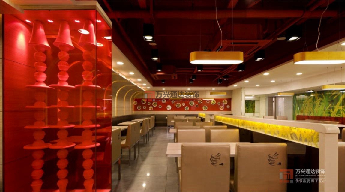 北京萬興通達(dá)辦公裝修項(xiàng)目-麥谷粒中式連鎖裝修效果圖