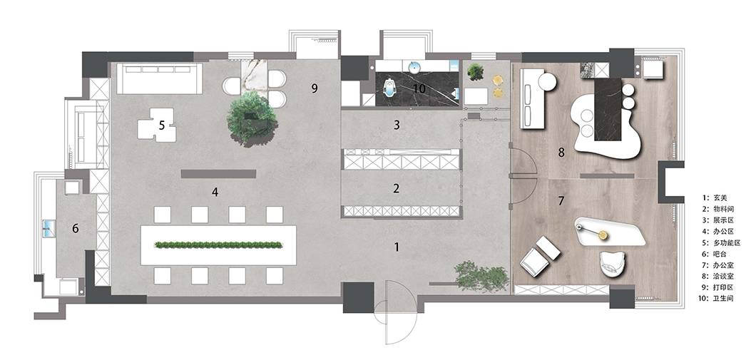 北京萬(wàn)興通達(dá)辦公裝修項(xiàng)目-極簡(jiǎn)風(fēng)辦公室裝修案例，這樣的留白太高級(jí)裝修效果圖