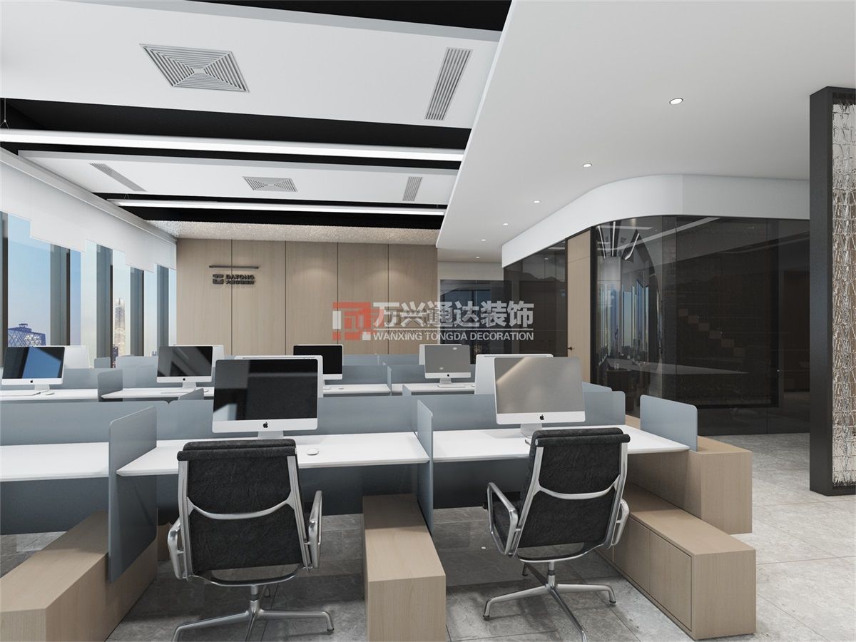 北京萬興通達(dá)辦公裝修項(xiàng)目-某保險(xiǎn)北京分公司職場辦公室裝修效果圖