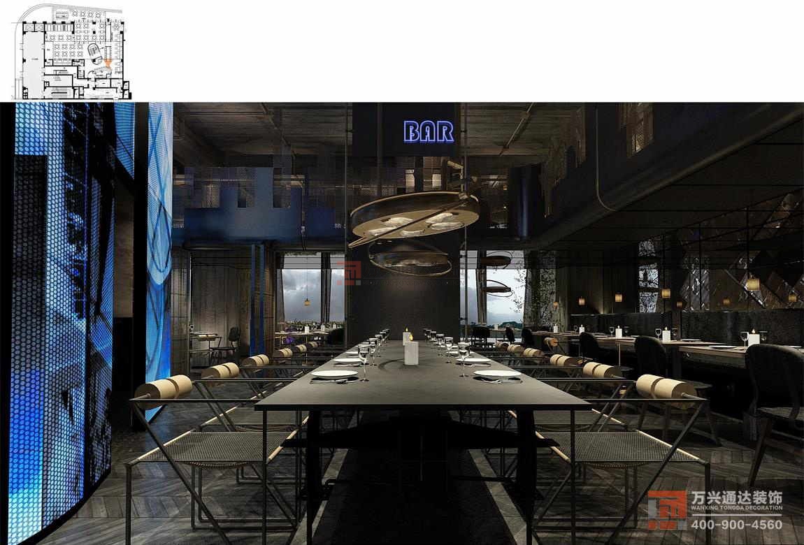 北京萬(wàn)興通達(dá)辦公裝修項(xiàng)目-春光巷電影主題餐廳裝修效果圖