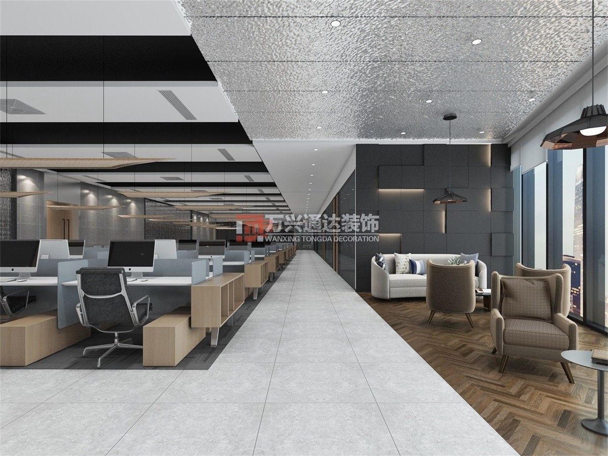 北京萬興通達(dá)辦公裝修項(xiàng)目-某保險(xiǎn)北京分公司職場辦公室裝修效果圖