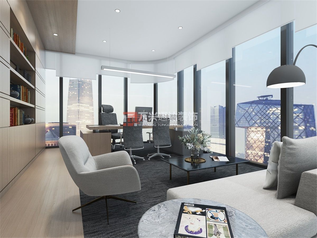 北京萬興通達(dá)辦公裝修項(xiàng)目-某保險(xiǎn)北京分公司職場辦公室裝修效果圖