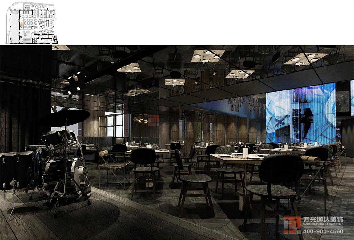 北京萬(wàn)興通達(dá)辦公裝修項(xiàng)目-春光巷電影主題餐廳裝修效果圖