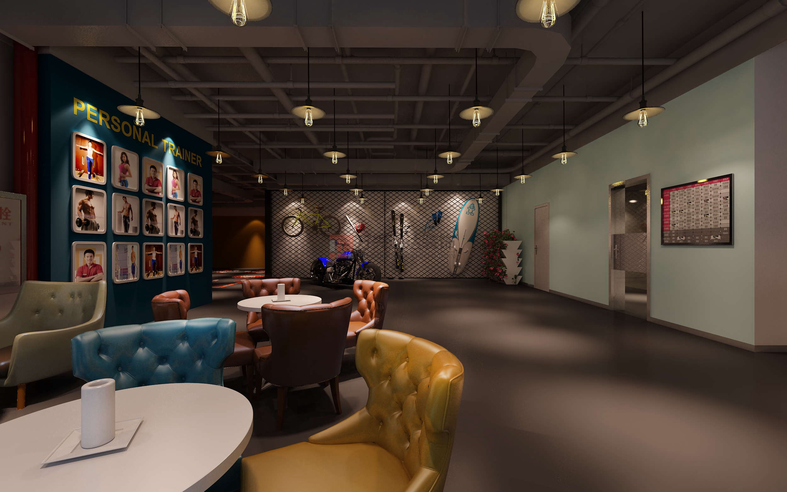 北京萬(wàn)興通達(dá)辦公裝修項(xiàng)目-高迪健身裝修效果圖