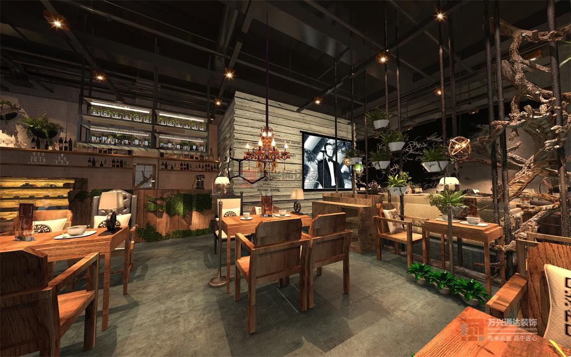 北京萬興通達(dá)辦公裝修項目-漫貓咖啡廳裝修效果圖