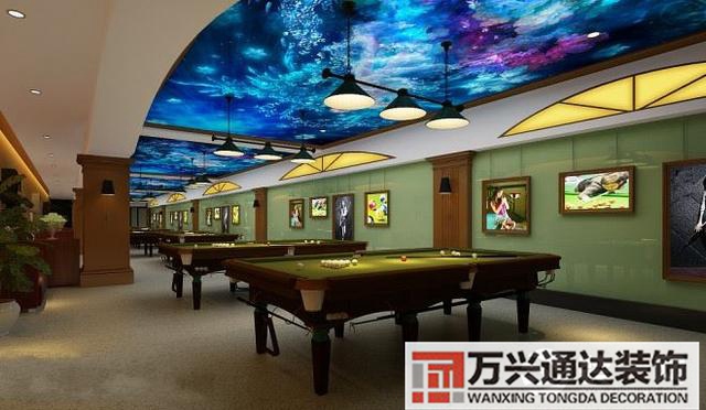 臺球室設計臺球室設計方案_萬興辦公室裝修公司